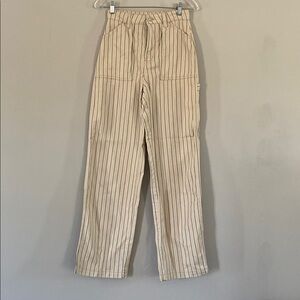 H&M Light Beige Pants with Subtle Stripes